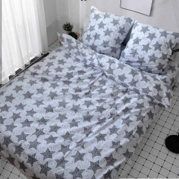 Комплект Евро постельного белья Moka Textile Бязь  Галактика на белом  200х220см