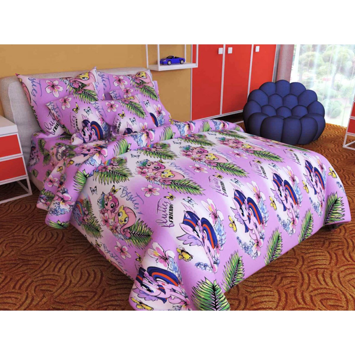 Комплект Детского постельного белья Moka Textile Бязь Юникорн 100х145см