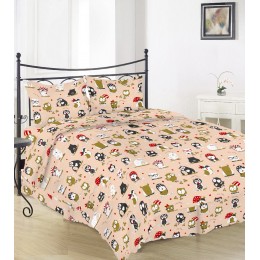 Комплект Детского постельного белья Moka Textile Бязь Совята на бежевом 100х145см