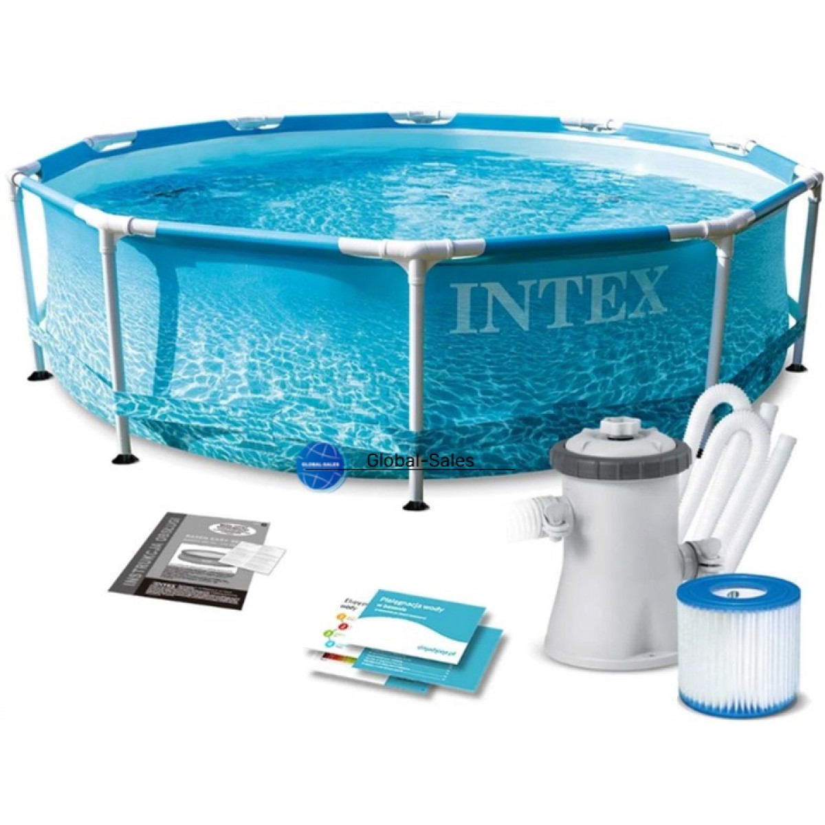  Каркасный бассейн Морской принт  Intex 28208 (Диаметр 305 x Высота 76см)