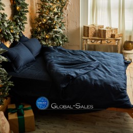 Полуторное Страйп-Сатин постельное белье Черничное  Calipso 160*220см