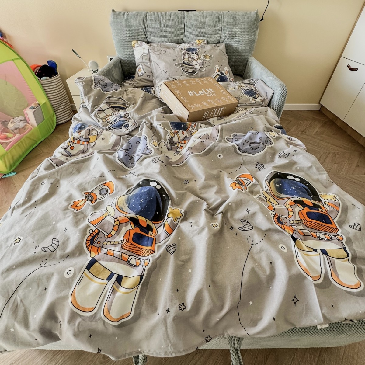 Постельное белье «LeLIT»,Бязь,Серый,Двухспальный, B-1155