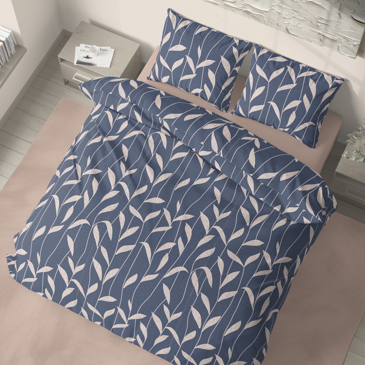 Постельное белье “LeLIT”, Бязь, Розовый с Синим, Евро, B-1164