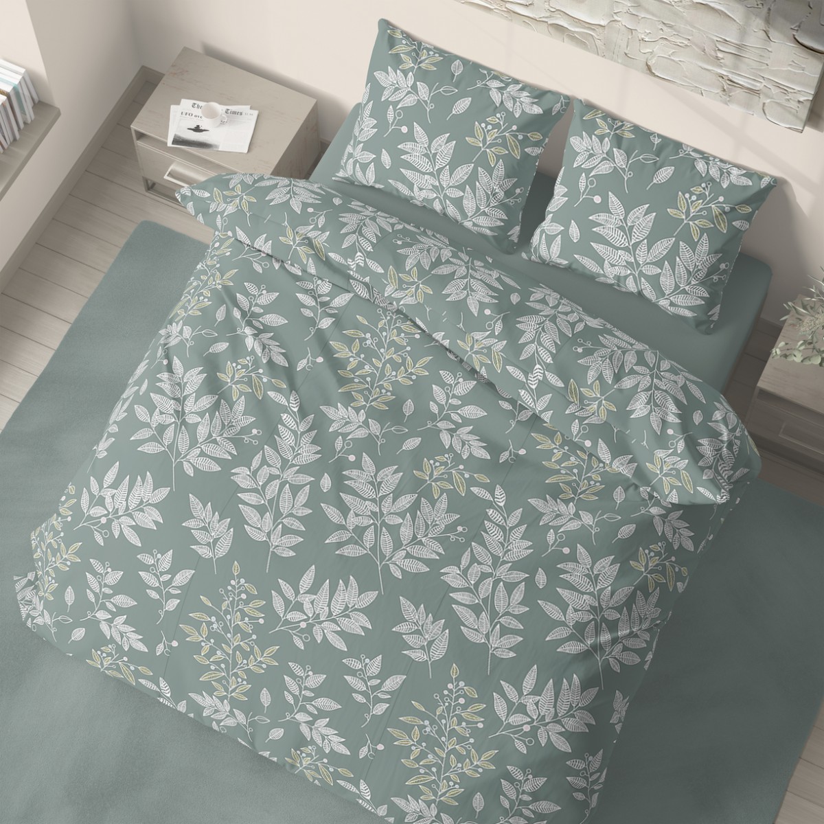 Постельное белье “LeLIT”, Бязь,Темно-Зеленый,Полтораспальный, B-1162