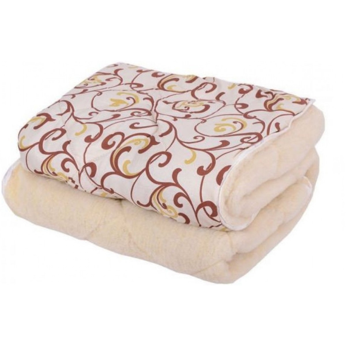 Одеяло Евро Искусственная шерсть VITAL-TEXTIL в поликоттоне бело-коричневые вензеля 200*220 Одеяло Евро Искусственная шерсть VITAL-TEXTIL в поликоттоне бело-коричневые вензеля 200*220