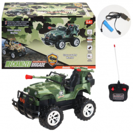 Джип  на радиоуправлении MiC (326-180) зеленый с световыми эффектами.