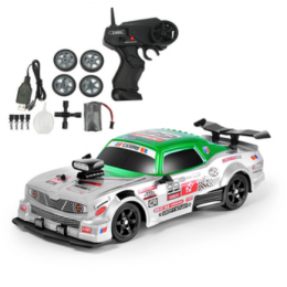 Машина на радиоуправлении DRIFT RETURNS зелено -белая (SC 16 A 05/08) 4х4, масштаб 1:16, пара, свет, дрифт, аккумулятор 7.4V, пульт 2.4 G, отвертка, колеса