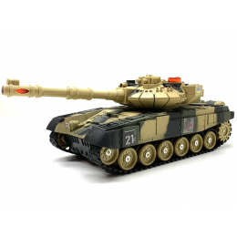 Танк на радиоуправлении TK Group Оплот (72942) желтый, оснащен подсветкой; - воспроизведение тематических звуковых эффектов; подвижное дуло и башня;