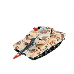 Танк на радиоуправлении (JT 643) коричневый, подсвечивается яркими огоньками; тематические звуковые эффекты;