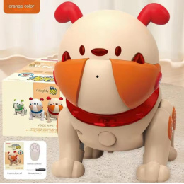 Интерактивный пес Спайк WToys на радиоуправлении  оранжевая (68068) украинская озвучка, сенсорный, мелодии,  яркая подсветка ошейника.