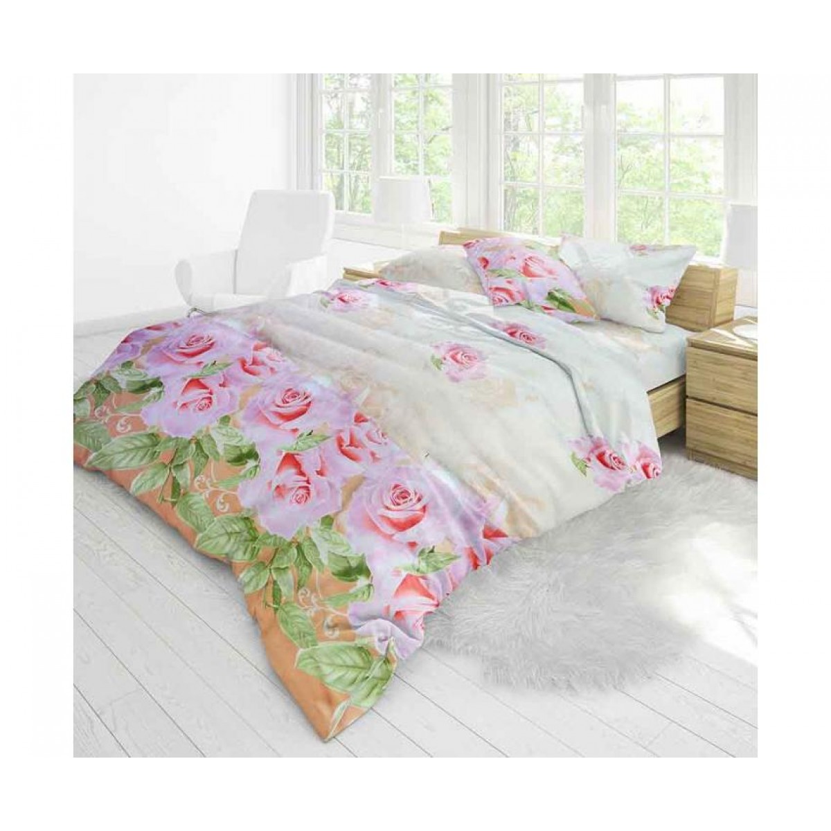 Полуторное постельное белье Auera РАНФОРС ROSES 145х210 Полуторное постельное белье Auera РАНФОРС ROSES 145х210