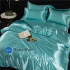 Атласное  Бирюзовое  Семейное постельное белье Moka Textile 145*210
