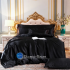 Атласное  Чёрное  Семейное постельное белье Moka Textile 145*210