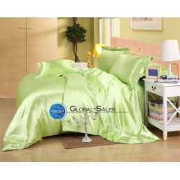 Атласное Оливковое  полуторное постельное белье Moka Textile 145*210