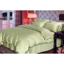Комплект Евро постельного белья Moka Textile Каприз  Оливка   в ПОДАРОЧНОЙ КОРОБКЕ Сатин 200х220см