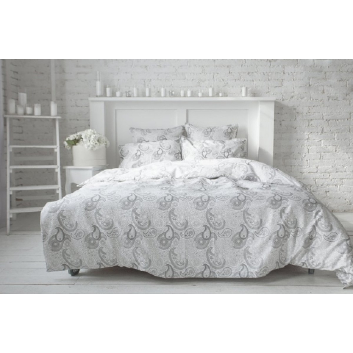 Комплект двуспального постельного белья Moka Textile Сатин Ажур 175х210см