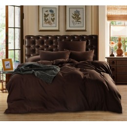 Комплект Евро постельного белья Moka Textile Каприз  Брауни  в ПОДАРОЧНОЙ КОРОБКЕ Сатин 200х220см