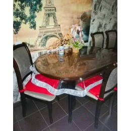 Силиконовая Овальная Скатерть СALIPSO  со Стразовой Серебряной лентой  100х80см