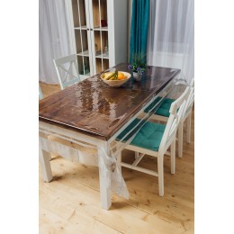 Силиконовая Овальная Скатерть СALIPSO  Стразовая Двойная Серебряная лента 120*100см