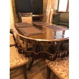 Силиконовая Скатерть СALIPSO с Коричневой Бахромой 100x100см