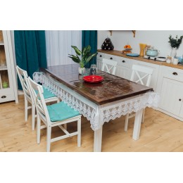 Силиконовая Скатерть Royal House Белое Широкое Кружево 100*90см