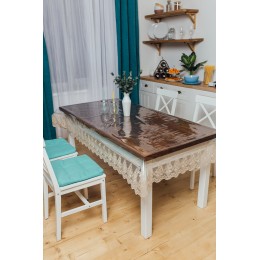 Силиконовая  Скатерть Royal House Бежевое Широкое Кружево 120*80см