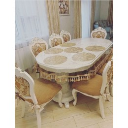 Силиконовая Скатерть СALIPSO  Бахрома Бежевая 220x80см