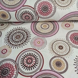 Тефлоновая Скатерть Tablecloth Цветные Круги Бордо 110*150 см