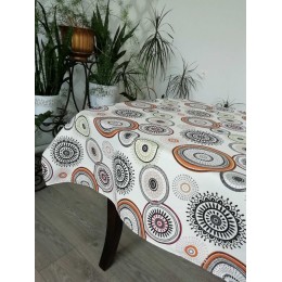 Тефлоновая Скатерть Tablecloth Круги Цветные Коричневые 110*150 см Тефлоновая Скатерть Tablecloth Круги Цветные Коричневые 110*150 см