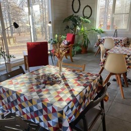 Тефлоновая Скатерть Tablecloth Треугольник Бордо 110*150 см