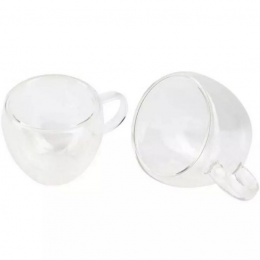 Набір склянних чашок Bergner Coffee & tea lovers, 100 мл, 2 шт (BG-20114-MM)