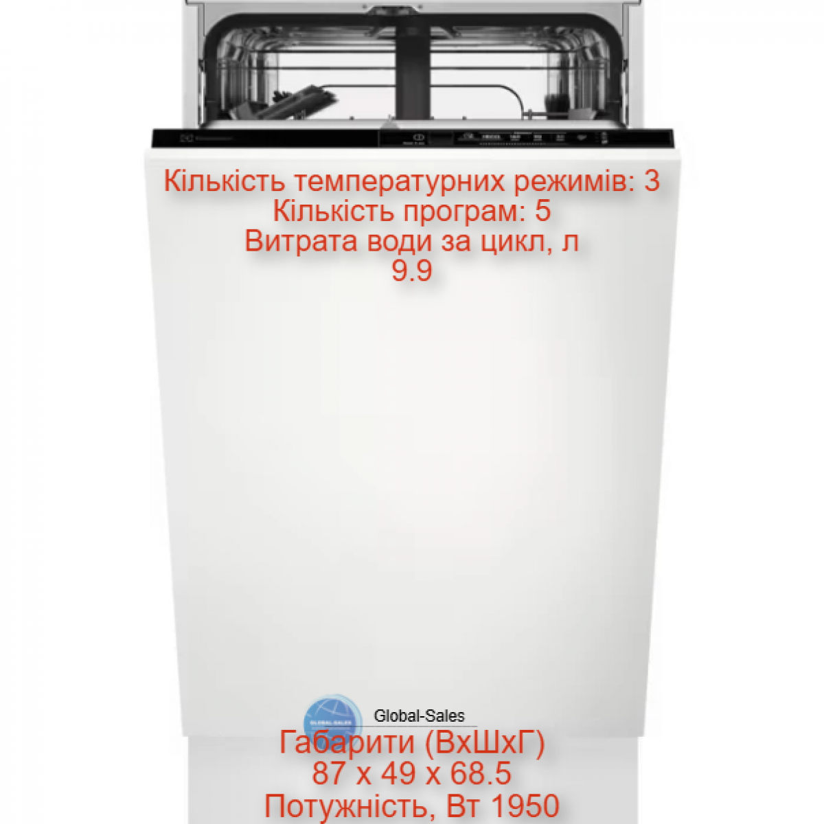 Посудомийна машина вбудована ELECTROLUX EEA71210L Посудомийна машина вбудована ELECTROLUX EEA71210L