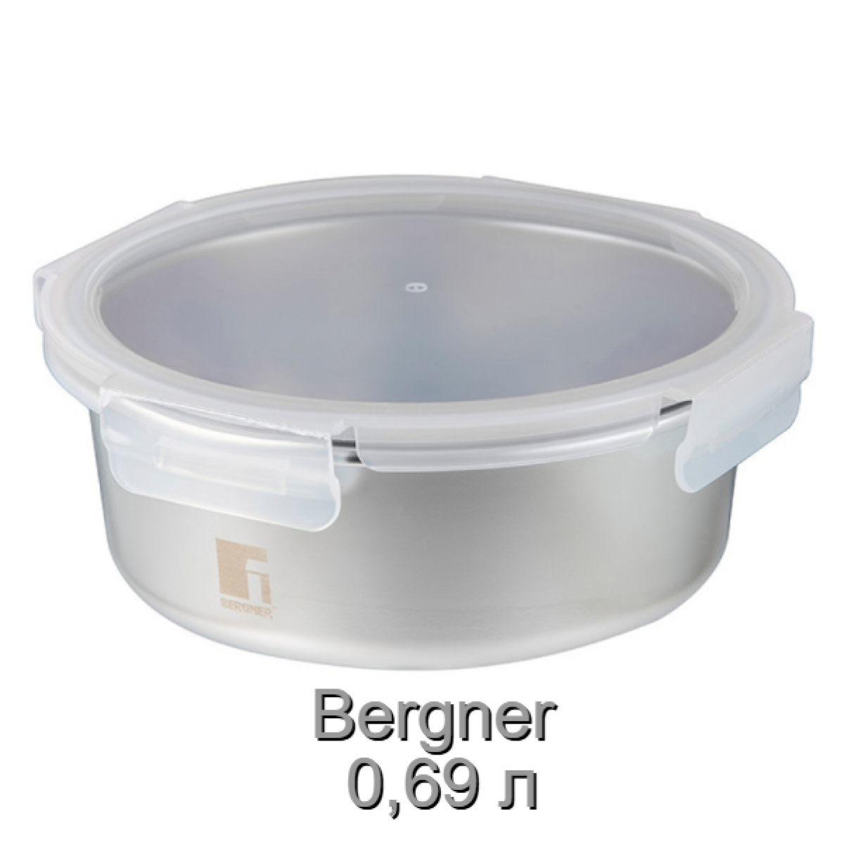 Контейнер для зберігання з нержавіючої сталі Bergner Go Lovers, 690 мл, круглий Контейнер для зберігання з нержавіючої сталі Bergner Go Lovers, 690 мл, круглий