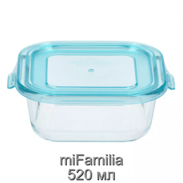 Контейнер для зберігання, запікання, заморозки miFamilia 520 мл Convenient (6045) квадратний Контейнер для зберігання, запікання, заморозки miFamilia 520 мл Convenient (6045) квадратний