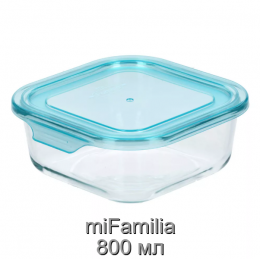 Контейнер для зберігання, запікання, заморозки miFamilia 800 мл Convenient (6046) квадратний Контейнер для зберігання, запікання, заморозки miFamilia 800 мл Convenient (6046) квадратний