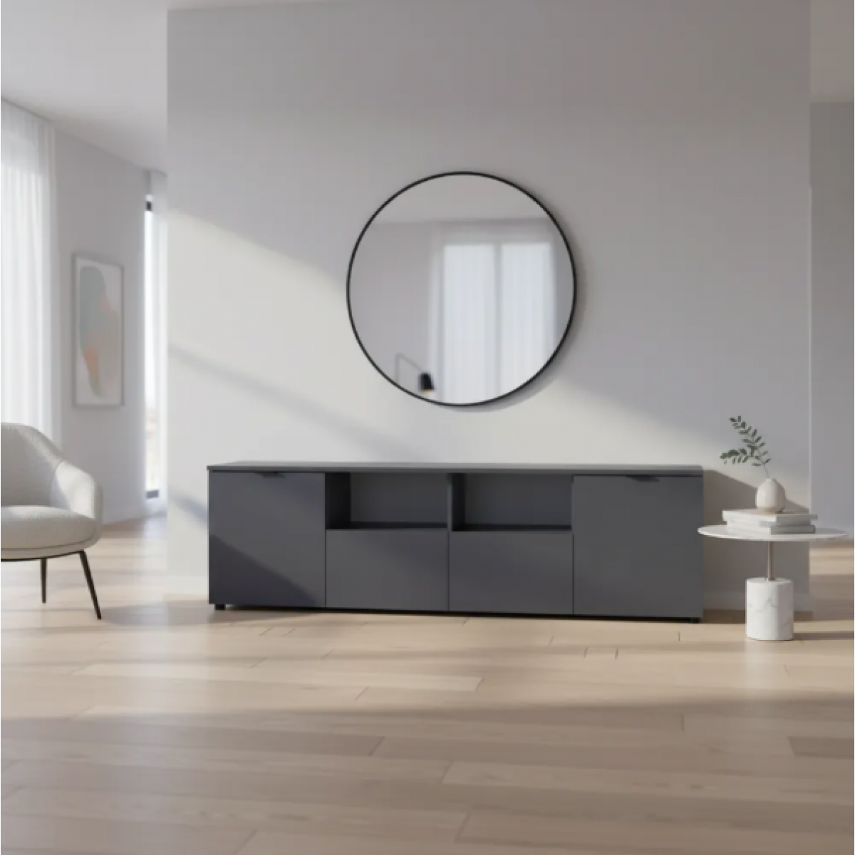 Комод Doros Рон 4 Графит 2 фасада 2 шухляды 180х38х50 (44900234) Комод Doros Рон 4 Графит 2 фасада 2 шухляды 180х38х50 (44900234)