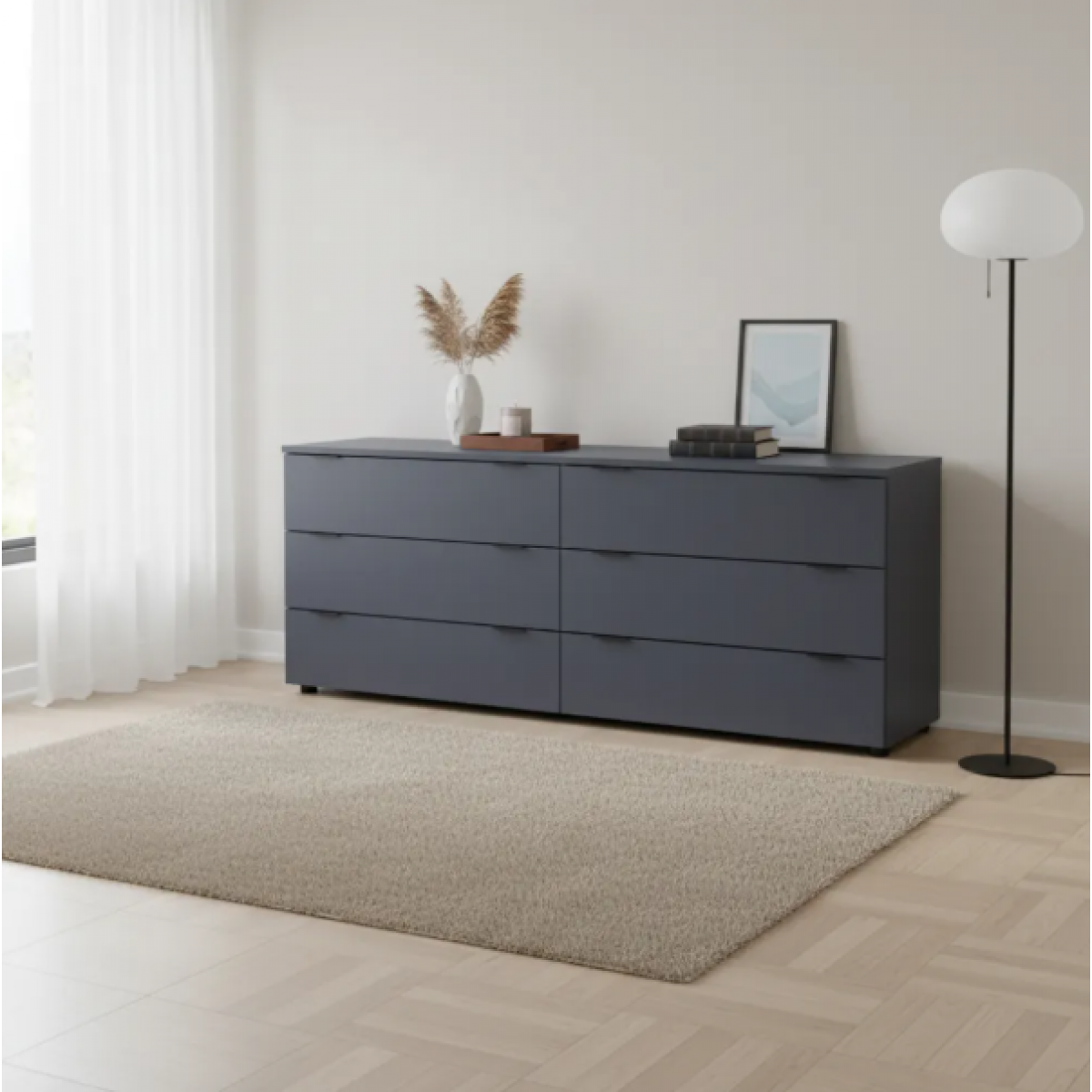 Комод Doros Рон 9 Графит 6 Ящичков 160х38х62 (41516176) Комод Doros Рон 9 Графит 6 Ящичков 160х38х62 (41516176)