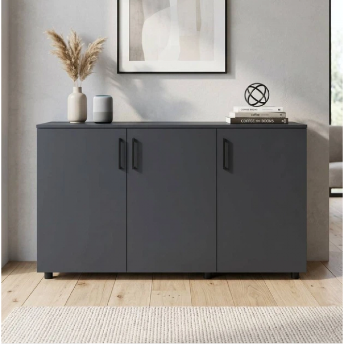 Комод Doros Торн Антрацит 3 ДСП 135×51,6×80 (41510173) Комод Doros Торн Антрацит 3 ДСП 135×51,6×80 (41510173)
