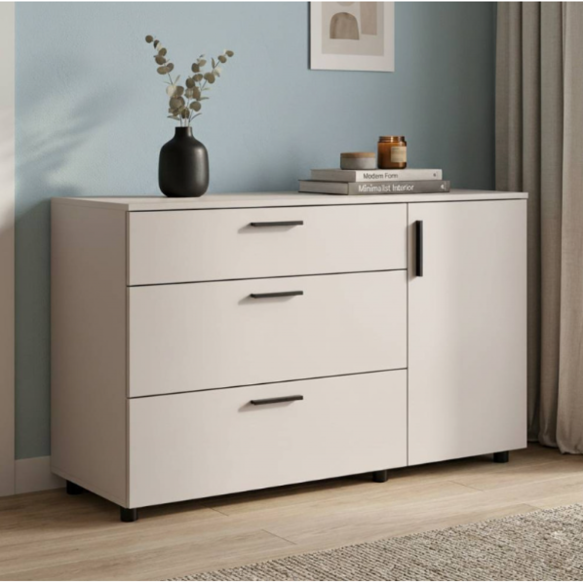 Комод Doros Торн Кашемир 3Ш/1Д 135х51,6х80 (41510187) Комод Doros Торн Кашемир 3Ш/1Д 135х51,6х80 (41510187)