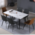 Стіл SABA CERAMIC 130*70 білий глянець/чорний каркас
