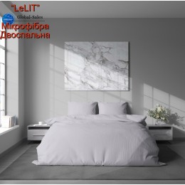 Постельное белье "LeLIT", Микрофибра, Серый, Двуспальный, P-0152