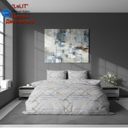 Постельное белье "LeLIT", Поплин, Серый, Двуспальный, L-2046