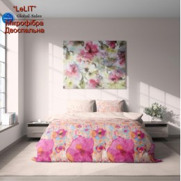 Постельное белье "LeLIT",Микрофибра,Светло-Розовый,Двуспальный P-0137
