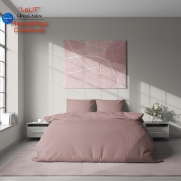 Постельное белье "LeLIT" Микрофибра,Розовый, Семейный, P-0125
