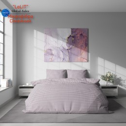 Постельное белье "LeLIT",Микрофибра,Сиро-Фиолетовый,Семейный P-0138