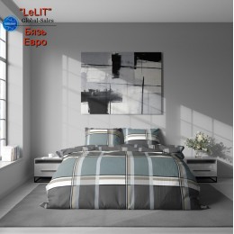 Постельное белье “LeLIT”, Бязь,Светло-Бежевый с зеленым,Евро, B-1140