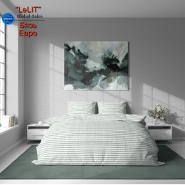 Постельное белье “LeLIT”, Бязь,Зеленый с белым,Евро,B-1168