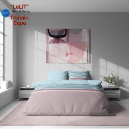 Постельное белье "LeLIT", Поплин,Розово-Голубой, Евро,L-2041