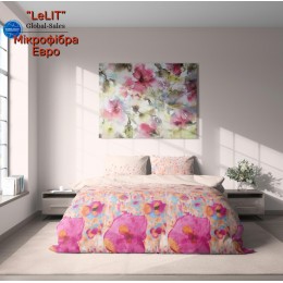 Постельное белье "LeLIT",Микрофибра,Светло-Розовый,Евро P-0137