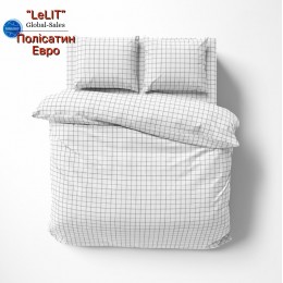 Постельное белье "LeLIT",Полисатин,Белый,Евро P-0171